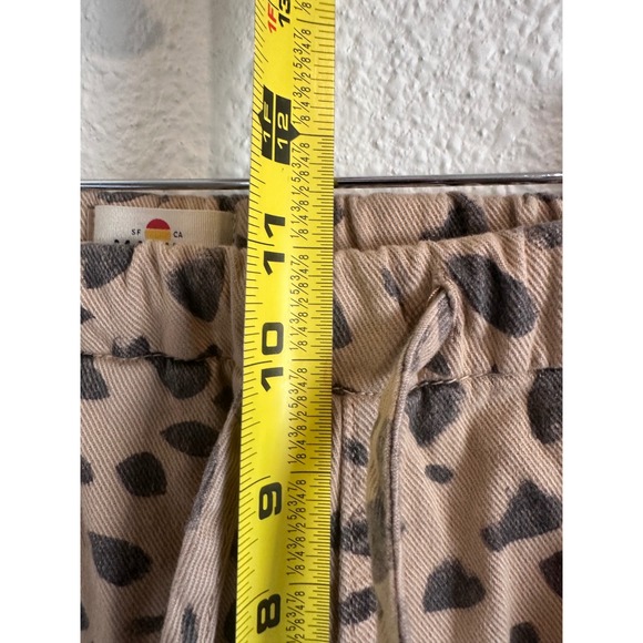 Marine Layer Allison Pants Leopard Print Tan Charcoal Drawstring XS - Picture 8 of 10